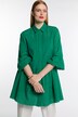 Eyelet Embroidered Button Front Ruffle Hem Shirt