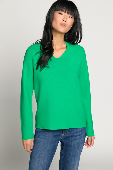 Pullover, Identity, Linksstrick, V-Ausschnitt, Langarm