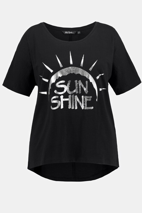 T-Shirt, Sonne, Oversized, Rundhals, Fledermaus-Halbarm