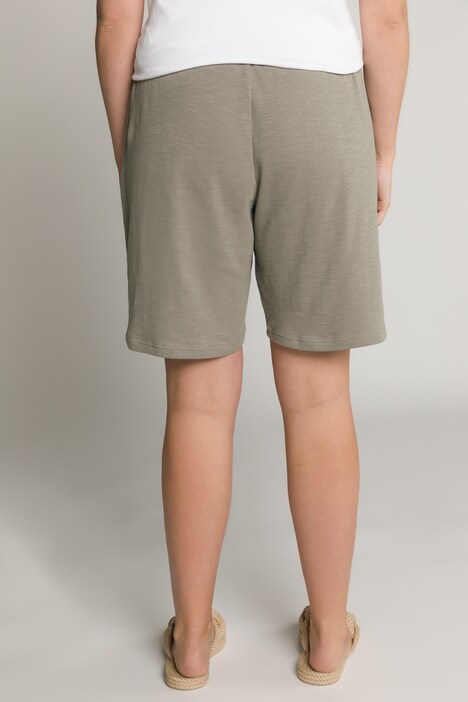 Bermuda, jersey flammé, taille élastique, coton bio