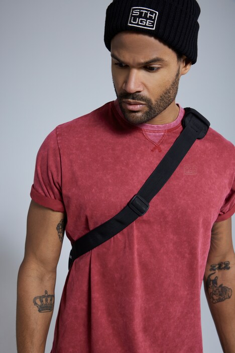 T-shirt STHUGE, effet acid washed (javellisé), col rond, manches courtes, jusqu'au 8 XL