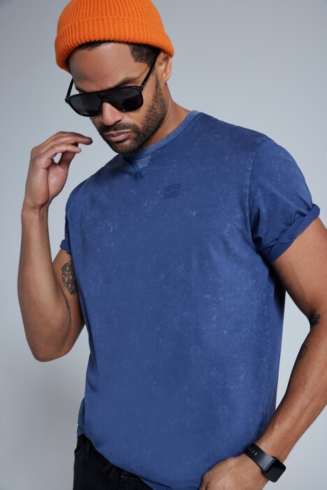 T-shirt STHUGE, effet acid washed (javellisé), col rond, manches courtes, jusqu'au 8 XL