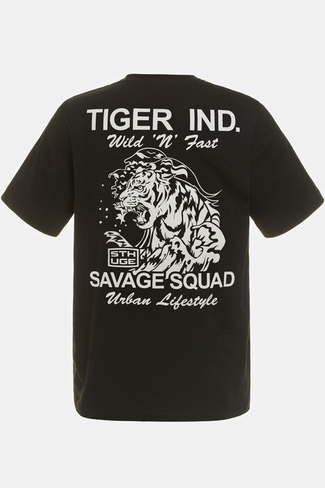 T-shirt STHUGE, imprimé tigre dans le dos, col rond, manches mi-longues, jusqu'au 8 XL