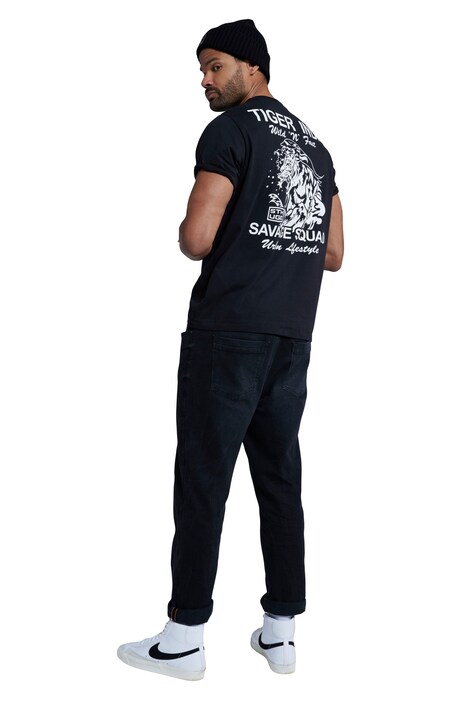 Tričko STHUGE, potisk tygra na zádech, kulatý výstřih, krátké rukávy, do 8XL