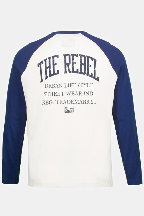 STHUGE T-shirt, rugprint, ronde hals, lange mouwen, t/m 8 XL