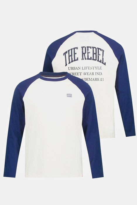 STHUGE T-shirt, rugprint, ronde hals, lange mouwen, t/m 8 XL