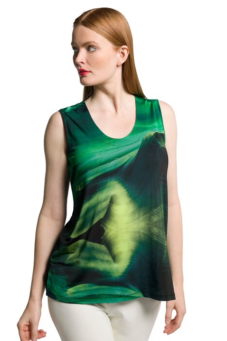 Slinky top, barevný přechod, výstřih do V, bez rukávů