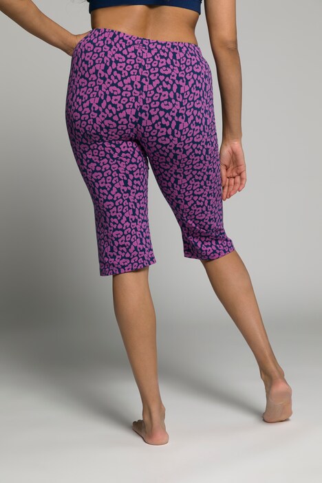 Leopard Print Stretch Cotton Lounge Shorts