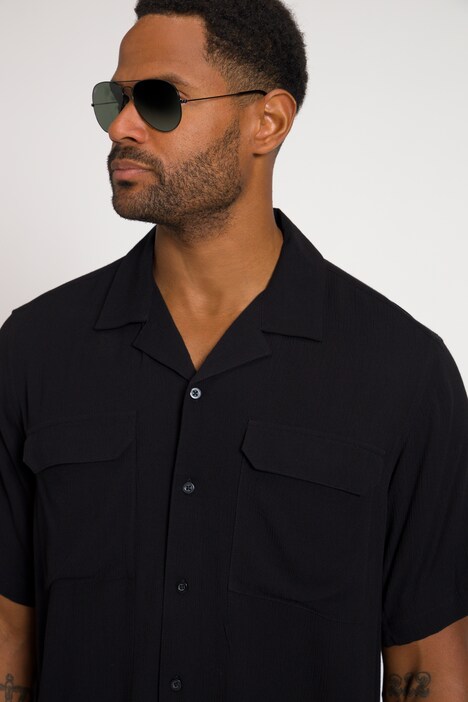 Chemise STHUGE, manches mi-longues, Modern Fit, col cubain, jusqu'au 8 XL