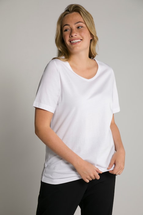 Camiseta, cuello en V, media manga