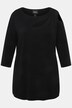 Asymmetric Petal Cutouts A-line Fit Stretch Knit Top