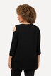 Asymmetric Petal Cutouts A-line Fit Stretch Knit Top