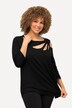 Asymmetric Petal Cutouts A-line Fit Stretch Knit Top