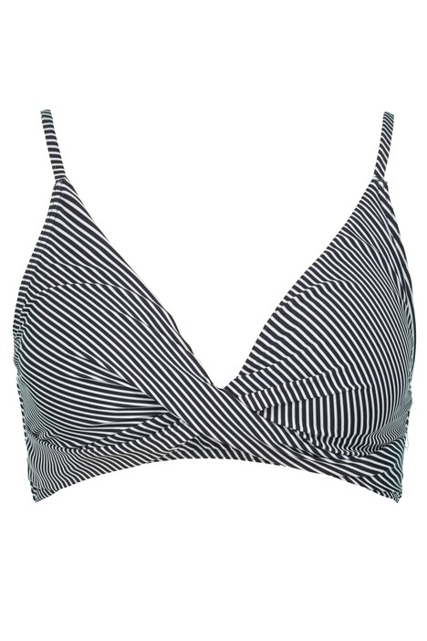 Bikiny top, měkké košíčky, pruhy, zavinovací efekt