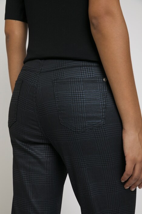 Hose, Glencheck-Karo, 5-Pocket-Schnitt, Knöpfe