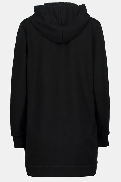 Long-Sweatjacke, Kapuze, Kängurutaschen