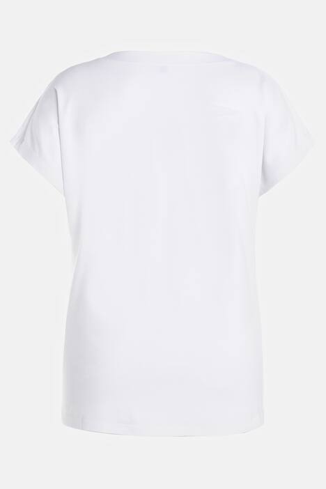 T-shirt classica con pennellate di colore, scollo a girocollo e mezze maniche