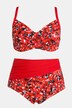 Bikiny, květovaný potisk, zavinovací vzhled, vysoký pas