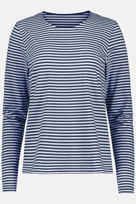 Shirts, 2er-Pack, Ringel/uni, Rundhals, Langarm