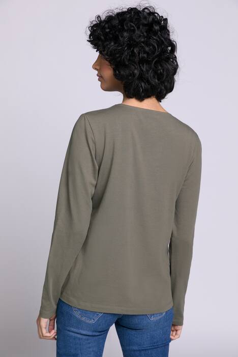 Shirts, 2er-Pack, Ringel/uni, Rundhals, Langarm