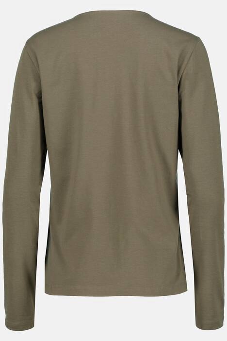 Shirts, 2er-Pack, Ringel/uni, Rundhals, Langarm