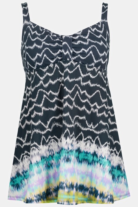 Batik Border Print Skirted Front Lined Swimsuit