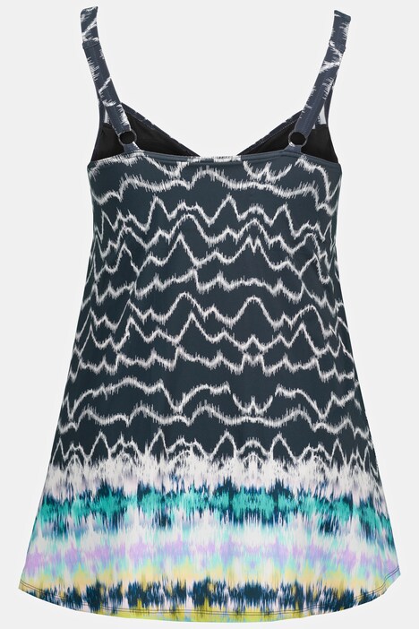 Batik Border Print Skirted Front Lined Swimsuit