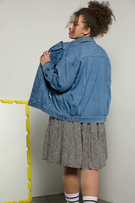 Veste en jean, Oversized, col chemise, manches longues