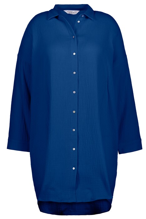 Dlouhá košile, oversize, límeček, dlouhé rukávy, mušelín