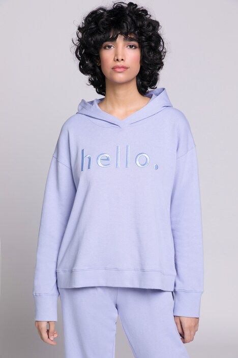 Hoodie, Sweater, HELLO-Stickerei, Kapuze, Langarm