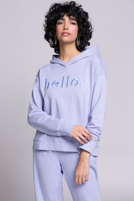 Hoodie, Sweater, HELLO-Stickerei, Kapuze, Langarm