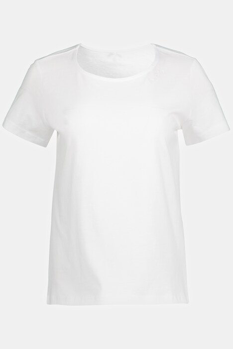 T-Shirt, HELLO-Stickerei, Rundhals, Halbarm