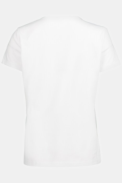 T-Shirt, HELLO-Stickerei, Rundhals, Halbarm