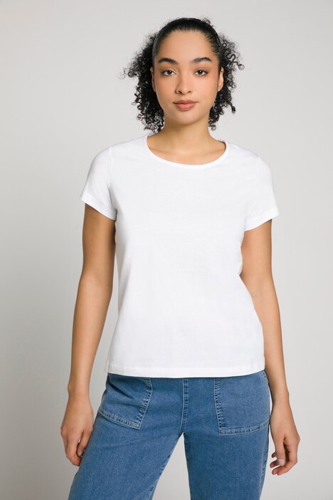 T-Shirt, HELLO-Stickerei, Rundhals, Halbarm