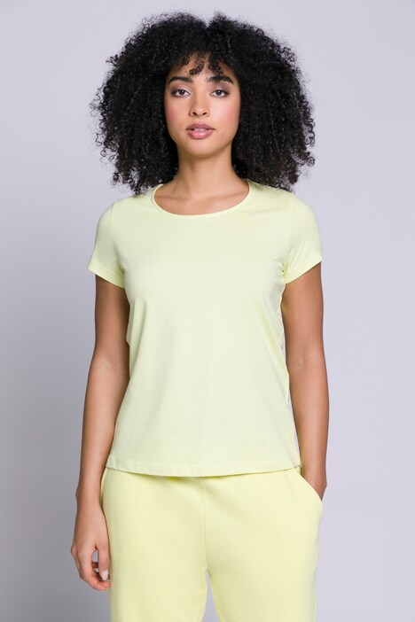 T-Shirt, HELLO-Stickerei, Rundhals, Halbarm