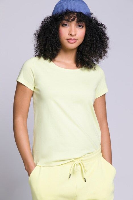 T-Shirt, HELLO-Stickerei, Rundhals, Halbarm