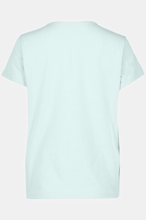 T-Shirt, HELLO-Stickerei, Rundhals, Halbarm