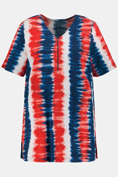 Nautical Zip Knit Short Sleeve Cotton Tunic