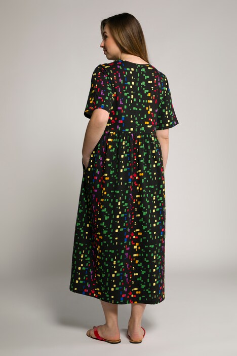 Graphic Print Empire Knit Dress