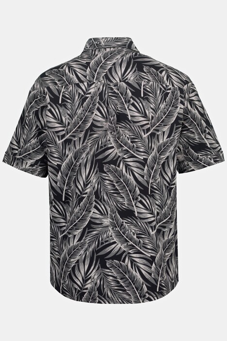 jersey overhemd, korte mouwen, buttondown kraag, modern fit, gebloemde print