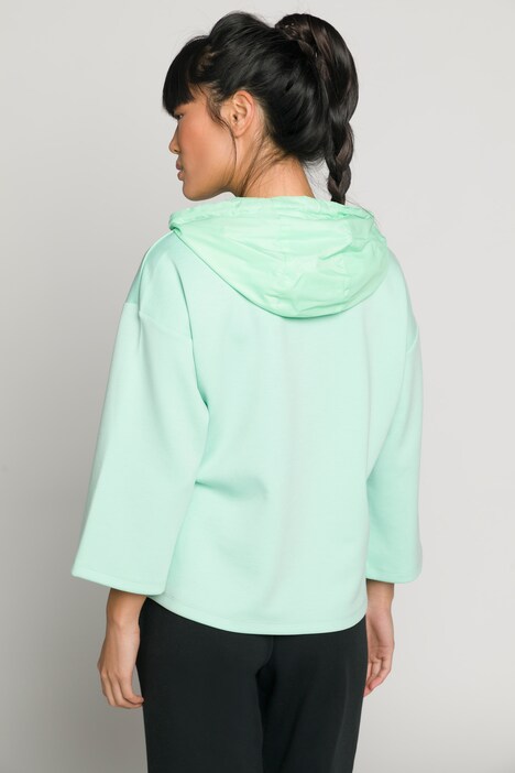 Sweatshirt, Hoodie, Kapuze, kastige Form, weiter 3/4-Arm
