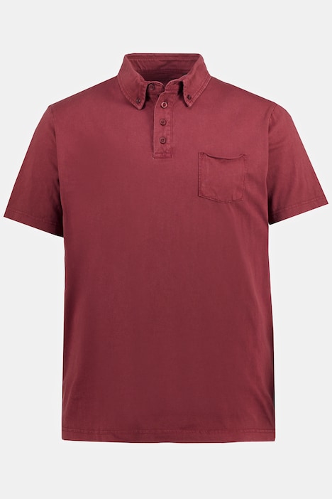 Polo, manches courtes, col boutonné, acid washed