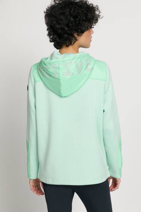Strickfleece-Jacke, Patches, Kapuze, Zipptaschen