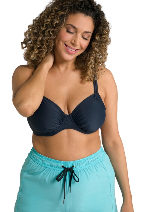 Bikiny top, kostice, řasení, nastavitelná ramínka
