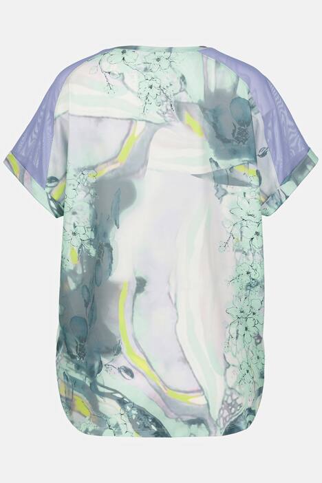 T-Shirt, bedruckt, Mesheinsätze, Rundhals, Halbarm