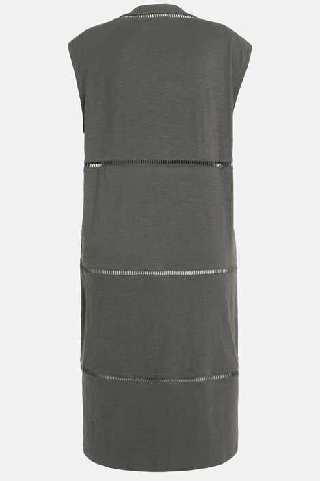 Eco Cotton Ladder Trim Long Cardigan Vest