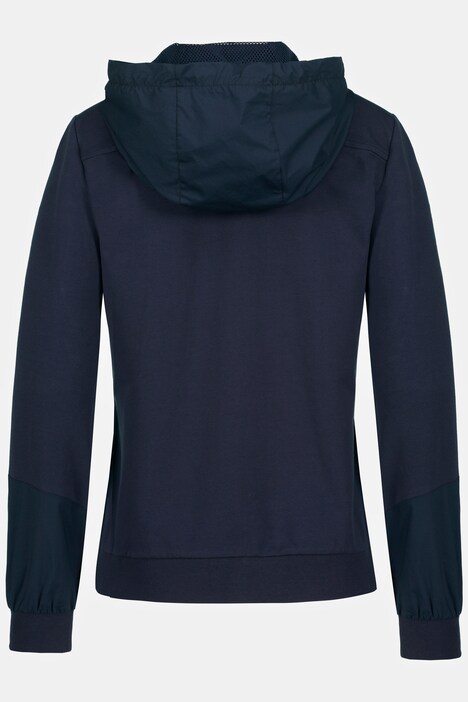 Sweatjacke, Mesh-Kapuze, 2-Wege-Zipper, Gummi-Patch