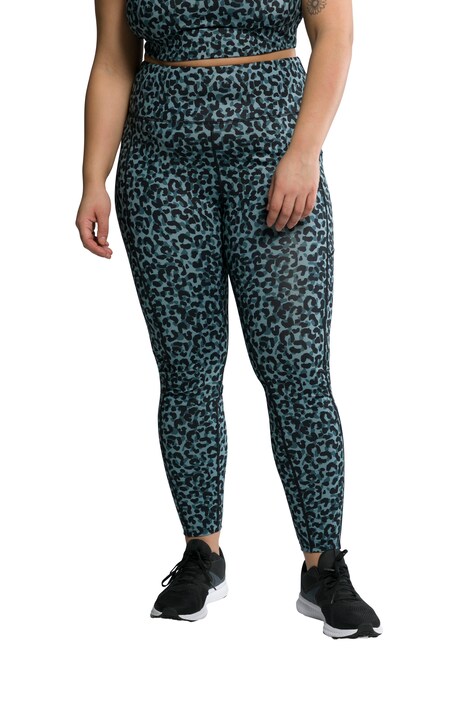 Sportovní kalhoty, leopardí, délka k lýtkům, vysoký pas, elastický pas, kapsa