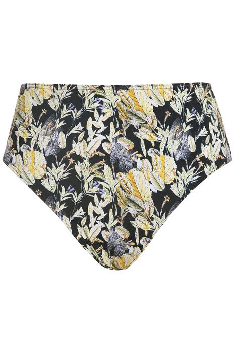 Bikiny kalhotky, vysoký pas, potisk Leaves