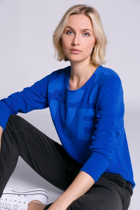 Sweatshirt, Schrift, Ottoman-Struktur, Rundhals, Langarm